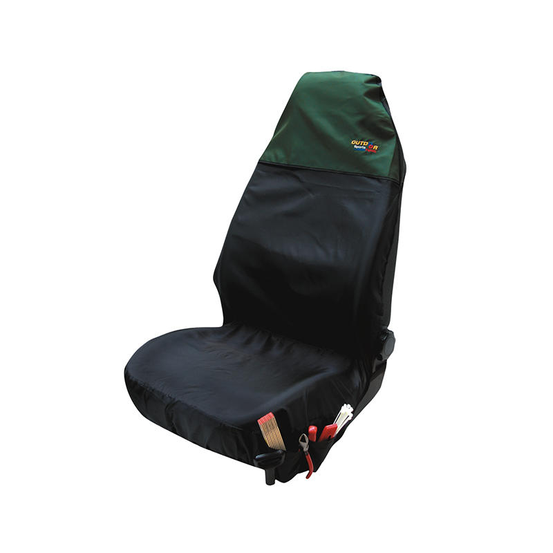 LF-81041 Protector de asiento de automóvil delantero antideslizante de nailon con bolsillos de almacenamiento